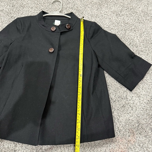 J.CREW  Button Collar Swing Cotton Canvas Jacket Silk Lined Black Women’s US 4 - Picture 3 of 8